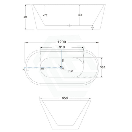1200/1300/1400/1500/1600/1700mm Oval Bathtub Freestanding Acrylic Gloss White No Overflow 1200mm