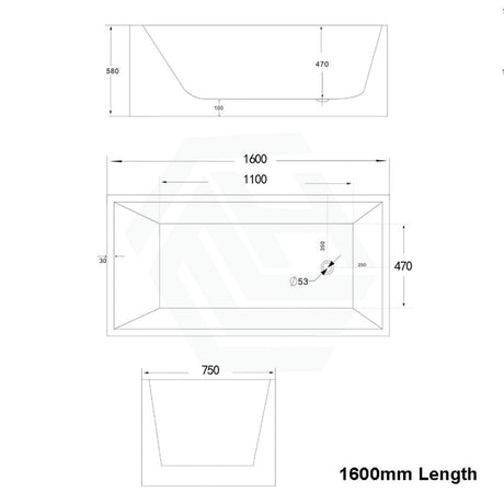 1200/1300/1400/1500/1600/1700mm Square Bathtub Multi Fit Corner Back To Wall Freestanding Acrylic