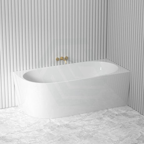 1300/1400/1485/1680mm Nerida Bathtub Right Corner Acrylic Gloss White No Overflow Bathtubs