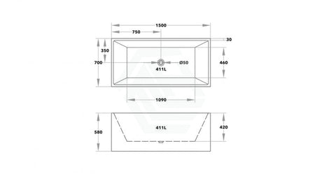 1500/1700mm Theo Bathtub Multi Fit Corner Back To Wall Freestanding Acrylic Matt White Bath Tub No