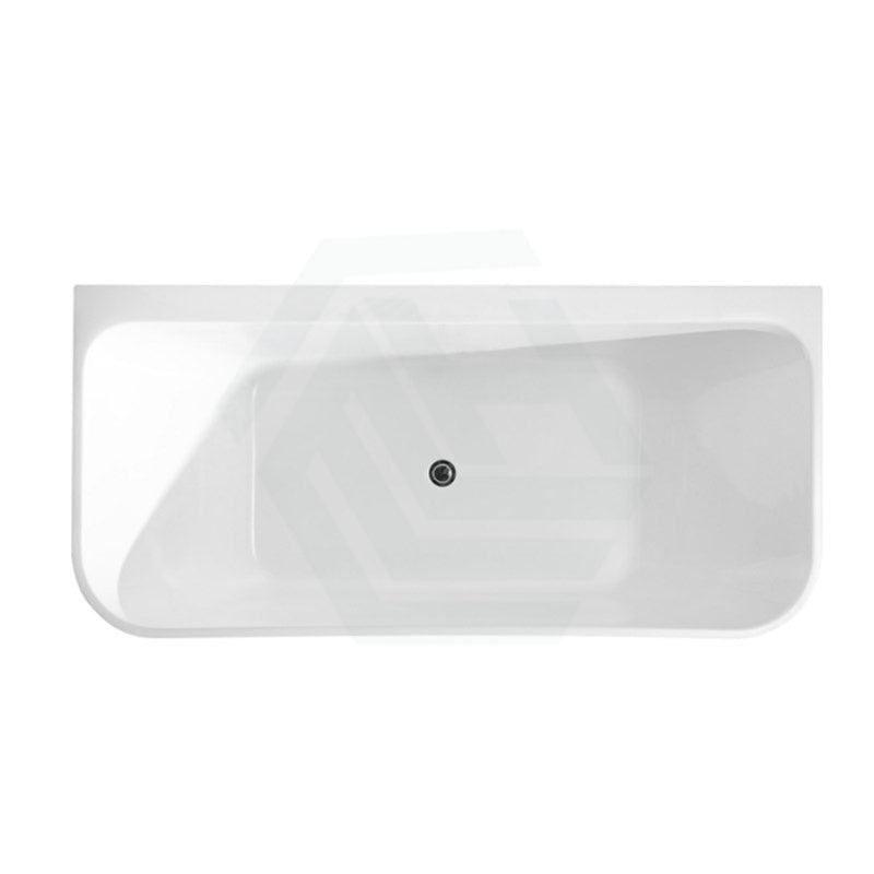 1500/1700Mm Ultra-Slim Bathtub Back To Wall Gloss White Acrylic No Overflow