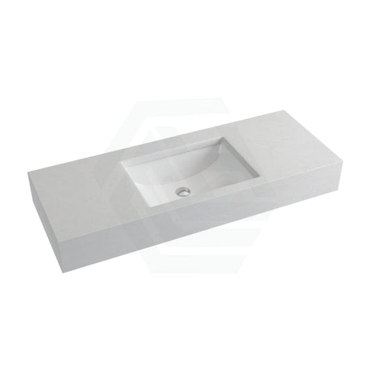 150mm Thick Gloss White Canvas Stone Top With Undermount Basins