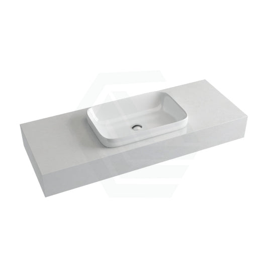 150mm Gloss White Canvas Stone Top Quartz With Inset Basin