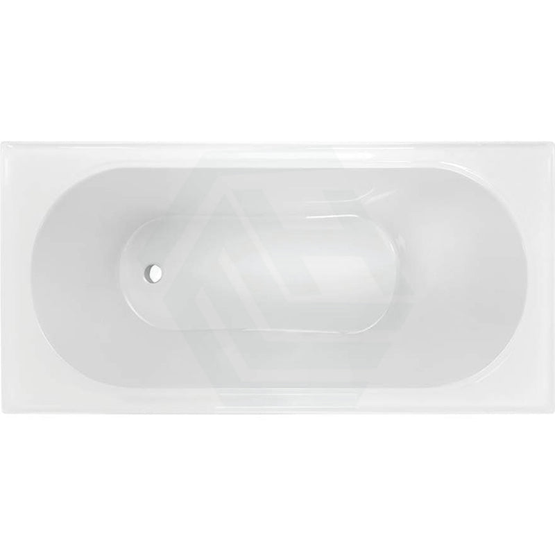 1520/1665mm Oliveri Naples Island Square Drop in Bathtub Acrylic Gloss White With Tile Bead