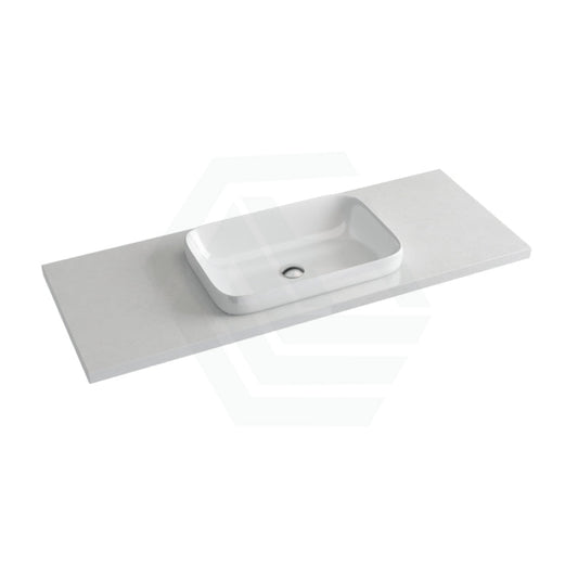 20/40/60mm Gloss White Canvas Stone Top Quartz With Inset Basin