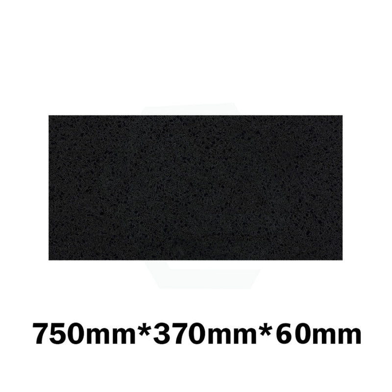 20Mm/40Mm/60Mm Thick Gloss Ink Black Stone Top For Above Counter Basins 450-1800Mm 750Mm X 370Mm /