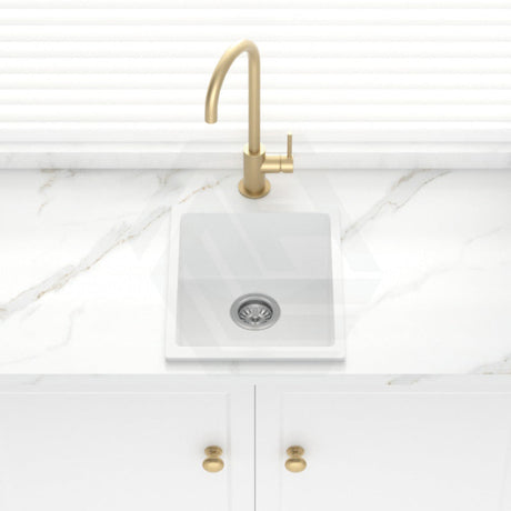 370X460X200mm Carysil White Single Bowl Granite Kitchen/ Laundry Sink Top/ Under Mount Kitchen
