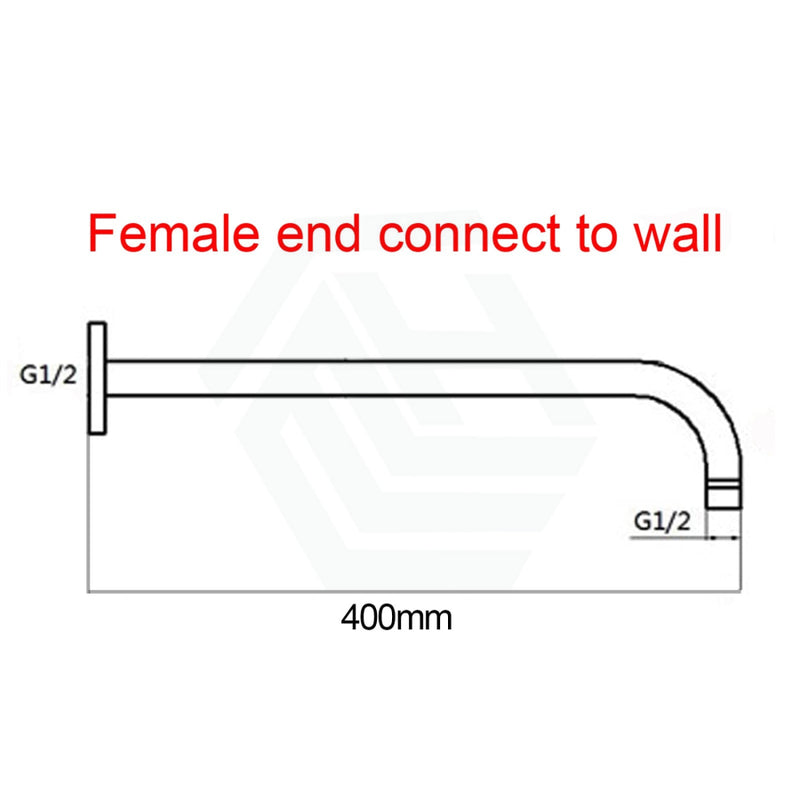 400Mm Round Wall Mounted Shower Arm Chrome