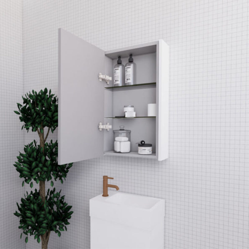450/600/750/900/1200/1500mm Matt White Pvc Filmed Shaving Cabinet With Copper Free Mirror Wall Hung