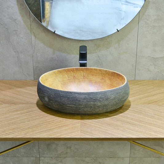 470X320X140Mm Oval Porcelain Above Counter Basin Bathroom Wash Art