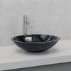 Above Counter Basin Double Layer Glass Oval Black