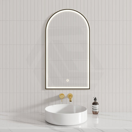 500X900Mm Bianco Led Mirror Matt Black Framed Touch Sensor Front Light For Bathroom Mirrors