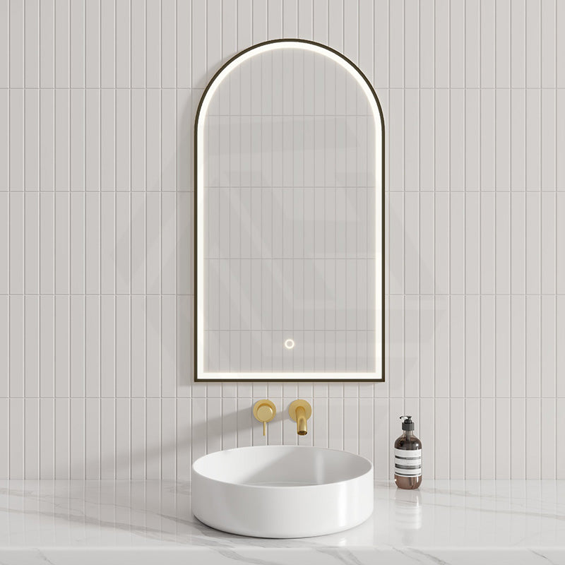 500X900Mm Bianco Led Mirror Matt Black Framed Touch Sensor Front Light For Bathroom Mirrors