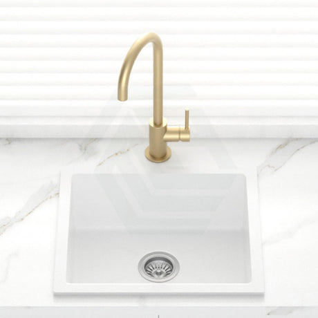 533X457X205mm Carysil White Single Bowl Granite Kitchen/ Laundry Sink Top/ Flush/ Under Mount