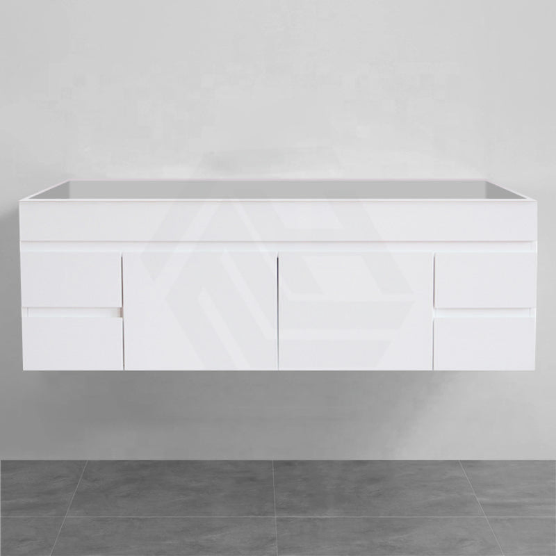 600-1500Mm Bathroom Premium Pvc Floating Vanity Wall Hung White Cabinet 1500Mm Single/Double Bowls