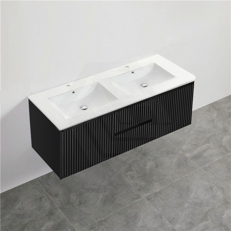 600-1500Mm Brindabella Wall Hung Bathroom Floating Vanity Matt Black Pvc Board Cabinet Only&Ceramic