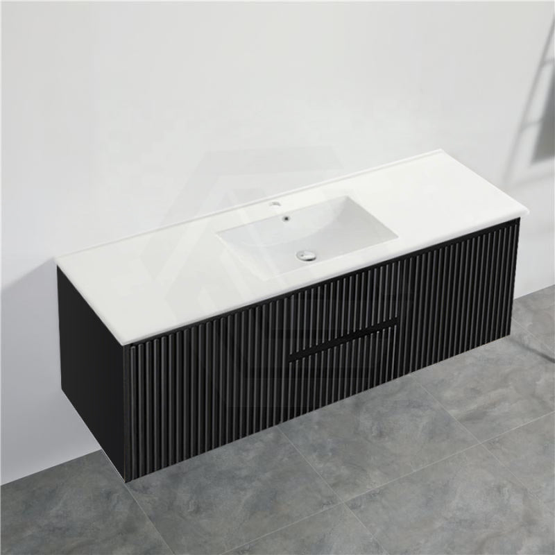 600-1500Mm Brindabella Wall Hung Bathroom Floating Vanity Matt Black Pvc Board Cabinet Only&Ceramic