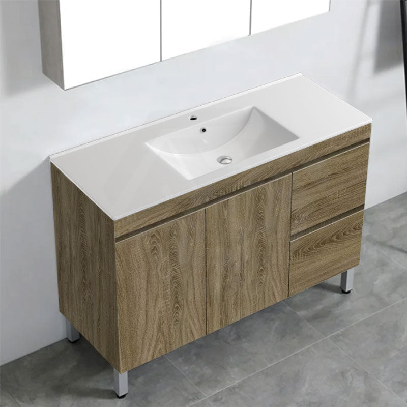 600-1500Mm Freestanding Bathroom Vanity Dark Oak Cabinet Only 1200Mm(Right Drawers-Single Bowl) /