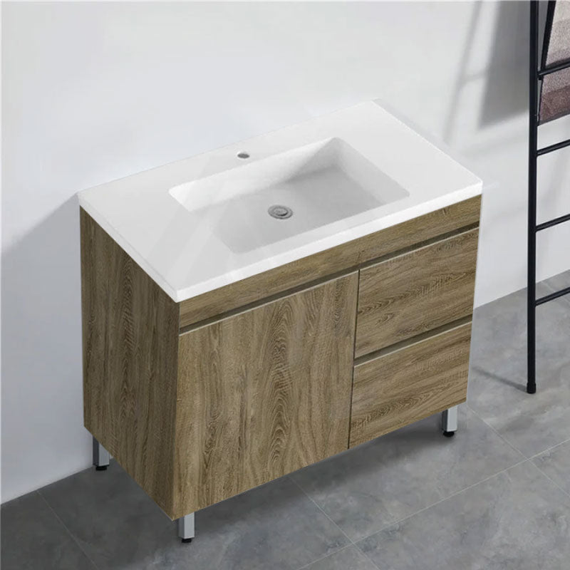 600-1500Mm Freestanding Bathroom Vanity Dark Oak Cabinet Only 900Mm(Right Drawers) / With Single