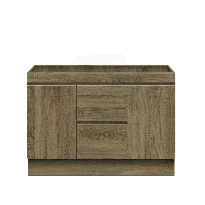 600-1500Mm Freestanding Kickboard Bathroom Vanity Dark Oak Cabinet Only 1200Mm(Mid Drawer-Double