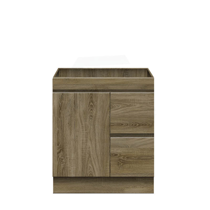600-1500Mm Freestanding Kickboard Bathroom Vanity Dark Oak Cabinet Only 750Mm(Right Drawer) / Only