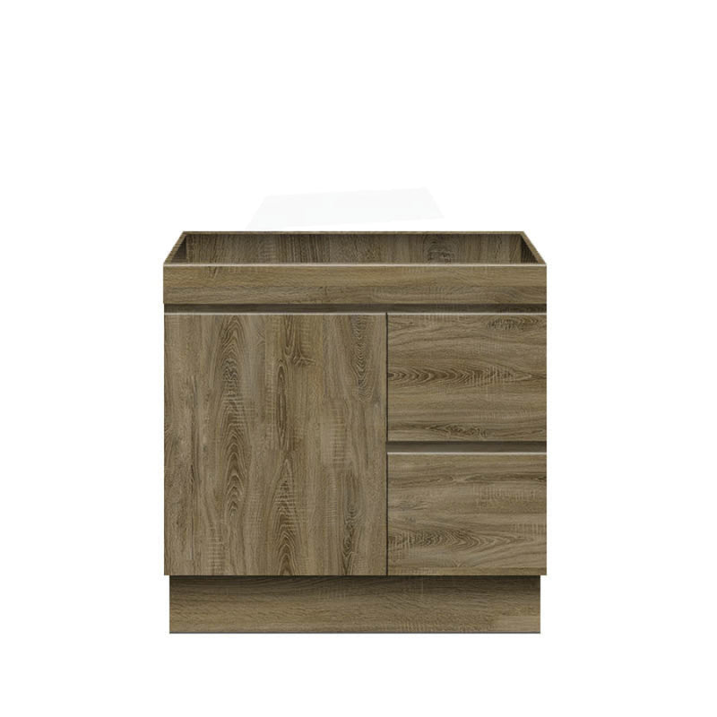 600-1500Mm Freestanding Kickboard Bathroom Vanity Dark Oak Cabinet Only 900Mm(Right Drawer) / Only