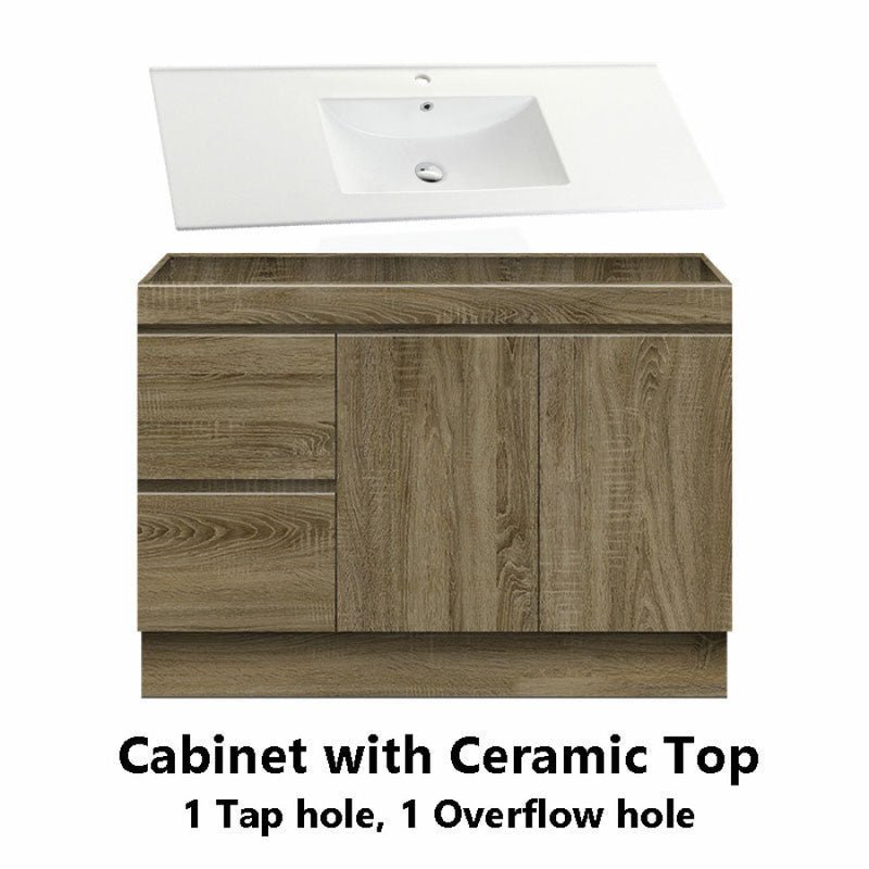 600-1500Mm Freestanding Kickboard Bathroom Vanity Dark Oak Cabinet Only 1200Mm(Left Drawer-Single