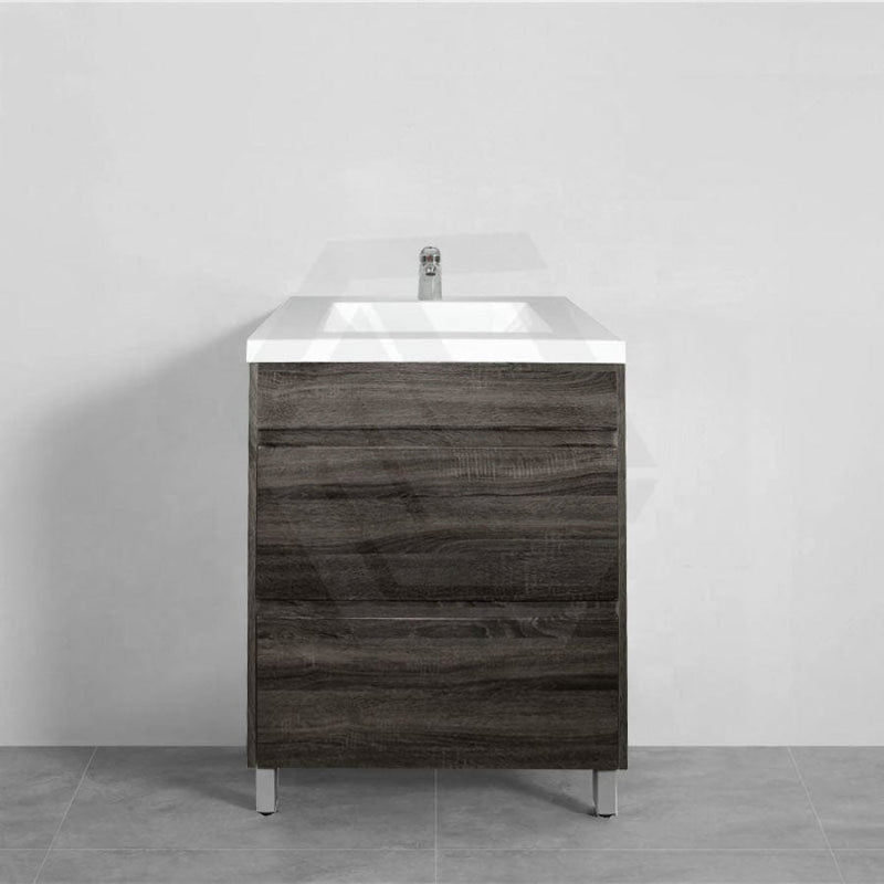 600-1500Mm Freestanding Vanity Dark Grey Wood Grain Cabinet Only & Ceramic / Poly Top Available