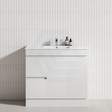 600-1500Mm Premium Bathroom Freestanding Vanity Kickboard White Pvc Polyurethane Cabinet Only