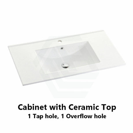 900Mm Premium Bathroom Vanity Freestanding Left/right Drawers White Pvc Polyurethane Cabinet Only
