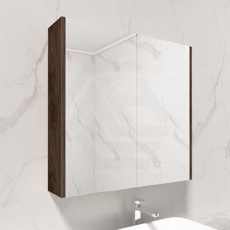 600/750/900/1200/1500mm Dark Oak Wood Grain Pvc Filmed Shaving Cabinet Wall Hung With Mirror 750mm