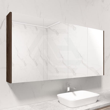 600/750/900/1200/1500mm Dark Oak Wood Grain Pvc Filmed Shaving Cabinet Wall Hung With Mirror 1500mm