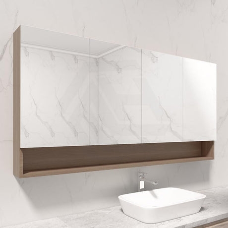 600/750/900/1200/1500mm Shaving Cabinet With Mirror Pvc Board Wall Hung Storage Stella Oak 1500mm