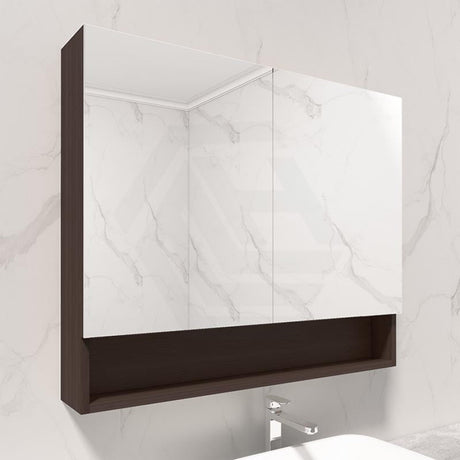600/750/900/1200/1500mm Shaving Cabinet With Mirror Pvc Board Wall Hung Storage Stella Walnut 900mm