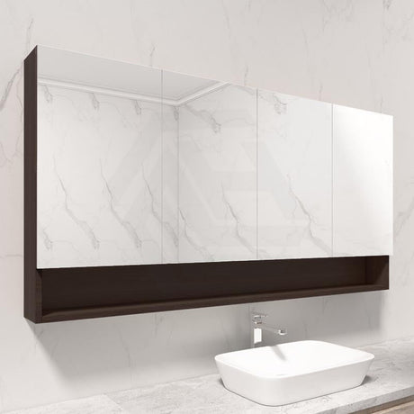 600/750/900/1200/1500mm Shaving Cabinet With Mirror Pvc Board Wall Hung Storage Stella Walnut 1500mm