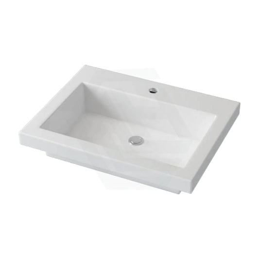 600X460X135Mm Poly Top For Bathroom Vanity Single Bowl Matt White 1 Tap Hole No Overflow Tops