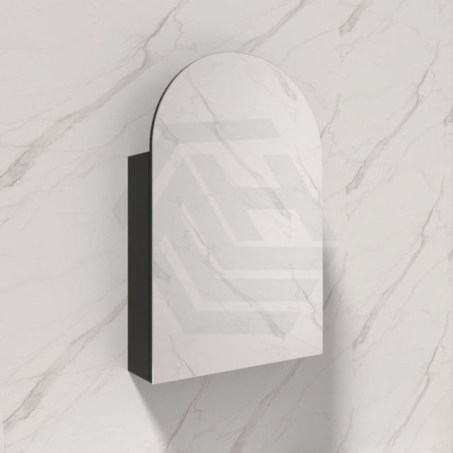 600X900X135Mm Matt Black Arch Wall Hung Shaving Cabinet Pvc Pencil Mirror For Bathroom Cabinets
