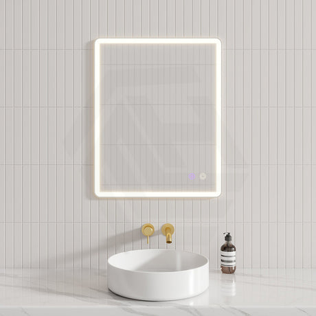 750/800/900/1200Mm Rectangle Brushed Nickel Framed Led Mirror Touch Sensor Horizontal/Vertical