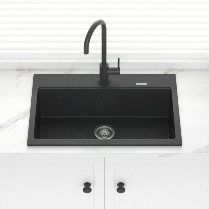 780X510X220Mm Carysil Black Single Bowl Granite Stone Kitchen Sink Top/under Mount Products