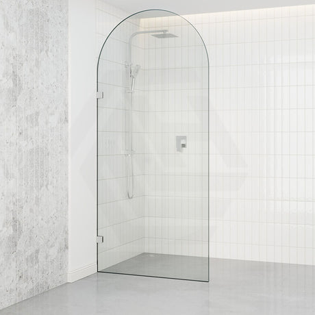 900/1000X2200Mm Arch Frameless Shower Screen Fixed Panel Tempered Glass Chrome