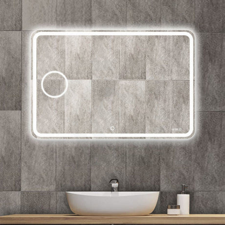 900/1200mm Led Mirror With Magnifier Digital Clock 1200X800mm