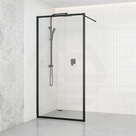Walk-in Framed Shower Screen Single Panel Black