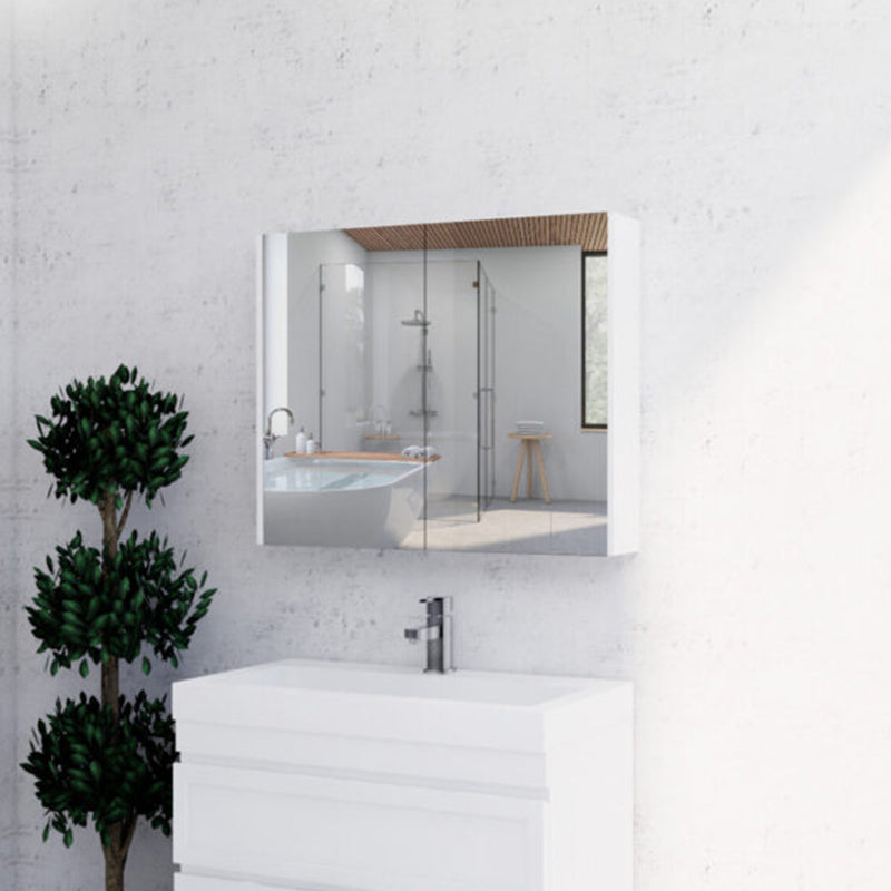 450/600/750/900/1200/1500mm Matt White Pvc Filmed Shaving Cabinet With Copper Free Mirror Wall Hung