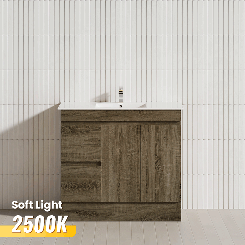 600-1500mm Freestanding Kickboard Bathroom Vanity Dark Oak Cabinet Only