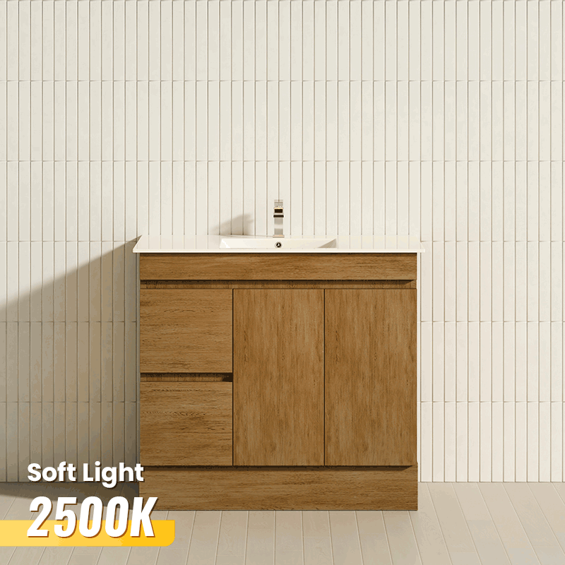 MDF Bathroom Kickboard Vanity 6001500mm Light Oak MyHomeware