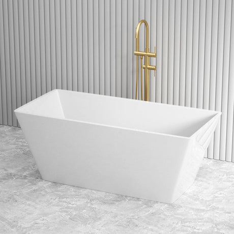 1200/1400/1500/1700mm Qubist Square Bathtub Freestanding Acrylic Gloss White No Overflow Bathtubs