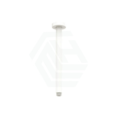 Fienza 300Mm Stainless Steel Round Matt White Ceiling Shower Dropper Arms