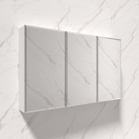 300/600/750/900/1200mm PVC Pencil Edge Gloss White MDF board Mirror Shaving Cabinet With Shelves