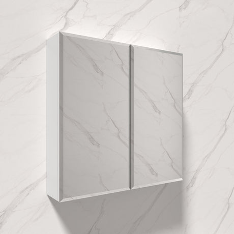 300/600/750/900/1200mm PVC Pencil Edge Gloss White MDF board Mirror Shaving Cabinet With Shelves