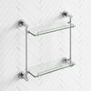 Linkware LOUI Chrome Glass Double Shelf Solid Body